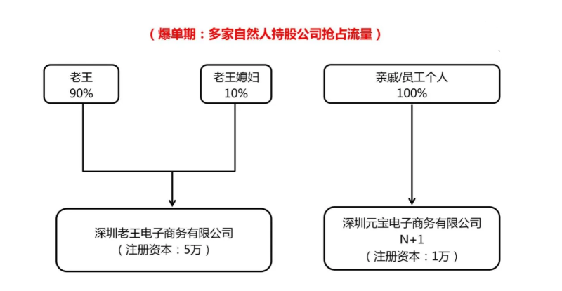 跨境電商架構(gòu)：爆單期:多家自然人持股公司搶占流量